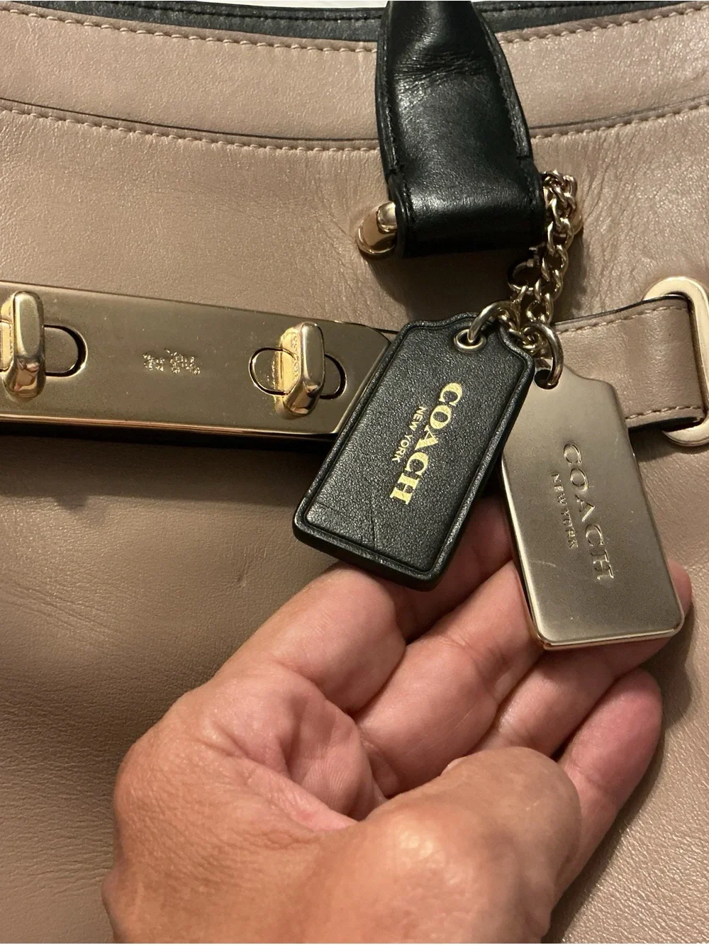 Coach Swagger with authentic snake skin on the sides